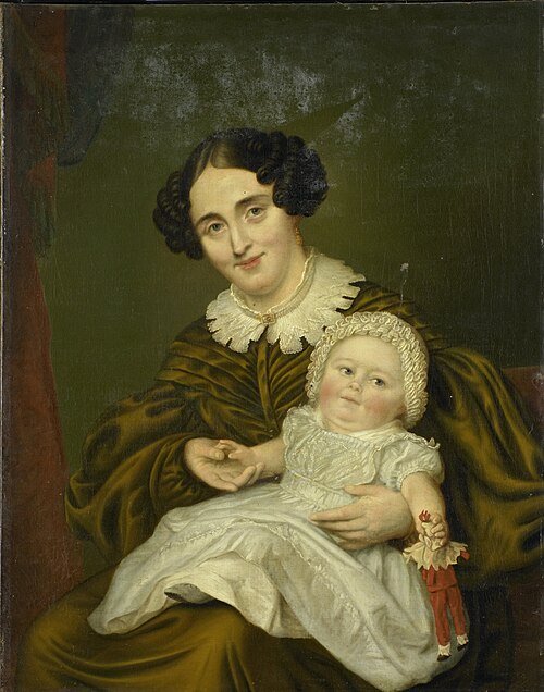 Mrs. Carp and her young Son, 1850, Louis Moritz