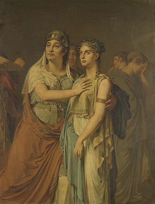 De actrices Joanna Cornelia Ziesenis-Wattier (1762-1827) en Geertruida Jacoba Grevelink-Hilverdink (, 1806, Louis Moritz