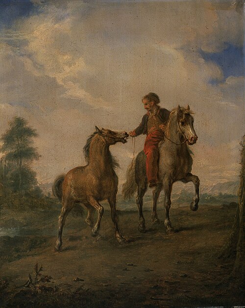 Cavalier accompagné d'un cheval, , Louis Moritz
