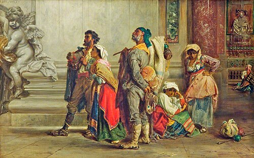 Contadini in St Peter's, Rome, 1871, Keeley Halswelle