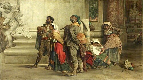 Contadini in St Peter's, Rome, 1871, Keeley Halswelle