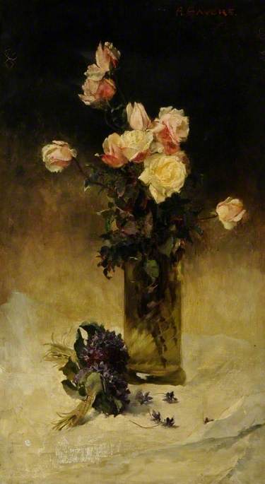 Roses in a Vase, 1887, Alice Havers