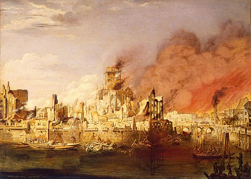 The Great Fire of Hamburg on May 5, 1842, 1842, Ditlev Martens