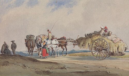 A Hay Cart Drawn by Four Horses, , Charles Cooper Henderson