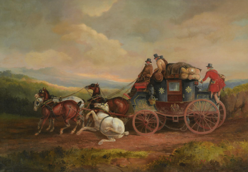 A MISHAP ON THE LOUTH TO LONDON ROYAL MAIL COACH, , Charles Cooper Henderson