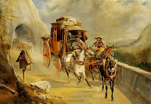 A Coach Scene on a Mountain Road, 1850, Charles Cooper Henderson