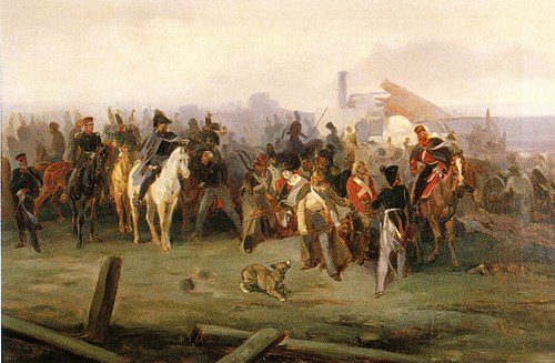 The mortal wound of General Moreau, 1850, Julius Scholtz