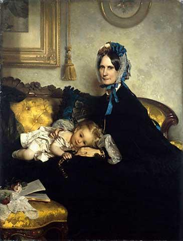 Großmutter mit Enkelkind, 1863, Julius Scholtz
