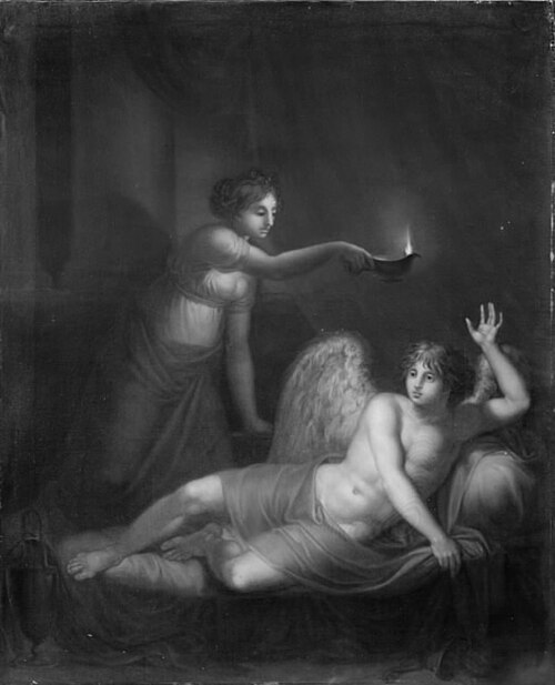 Amor, der vækkes af Psyche, 1796, Nicolaus Wolff