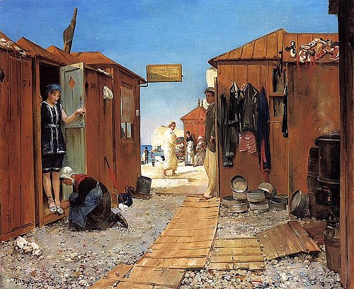 Beach at Etretat, 1912, Henry Bacon