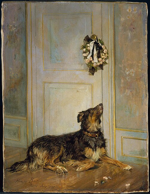 Dog in Mourning, 1870, Henry Bacon