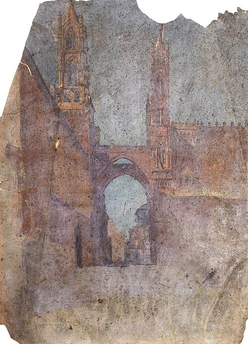 Behind the Cathedral at Palermo, 1840, Thomas Stuart Smith