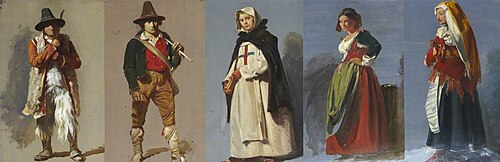 Five Studies of Italian Figures, 1844, Thomas Stuart Smith