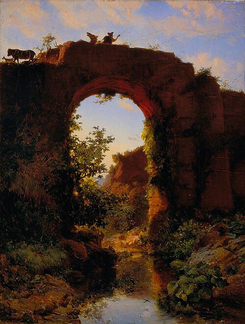 Roman Footbridge, 1849, Thomas Stuart Smith
