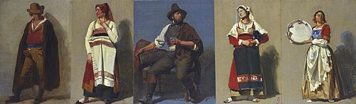 Five Studies of Italian Figures, 1850, Thomas Stuart Smith