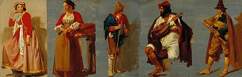 Five Studies of Italian Figures, 1850, Thomas Stuart Smith