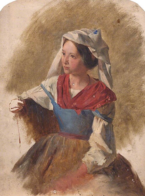 Woman in a Red and Blue Dress, , Thomas Stuart Smith