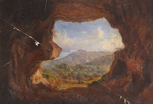 Landscape through a Cave, , Thomas Stuart Smith
