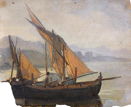 Two Neapolitan Boats off the Coast, , Thomas Stuart Smith
