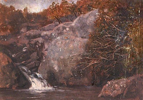 Rocks and a Small Waterfall, , Thomas Stuart Smith