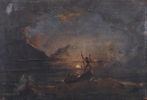 Men in a Boat at Sunset, , Thomas Stuart Smith