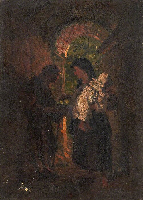 Three Figures in a Doorway, , Thomas Stuart Smith