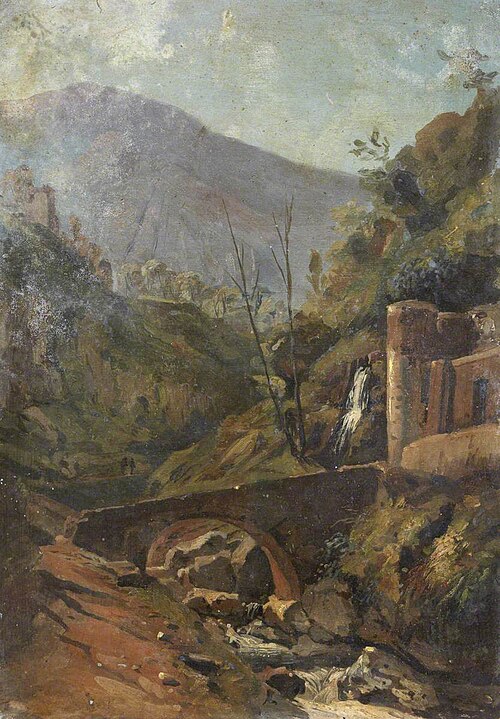 Landscape with a Bridge and a Town, , Thomas Stuart Smith
