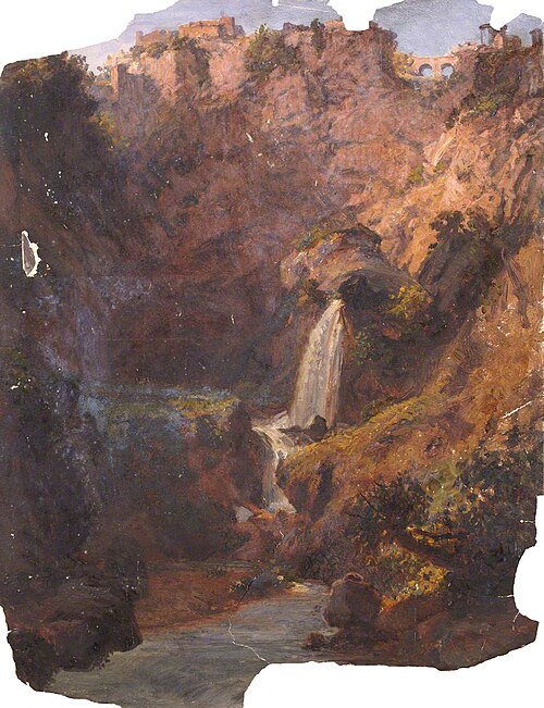 Waterfall in a Rocky Landscape, , Thomas Stuart Smith