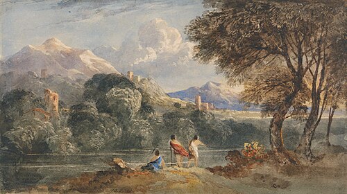 Classical Landscape with Figures, , Francis Oliver Finch