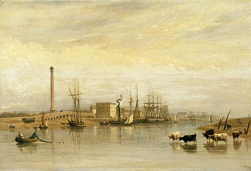 Shoreham Harbour, West Sussex, 1835, Frederick Nash