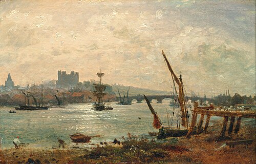 Rochester Cathedral and Castle, 1825, Frederick Nash