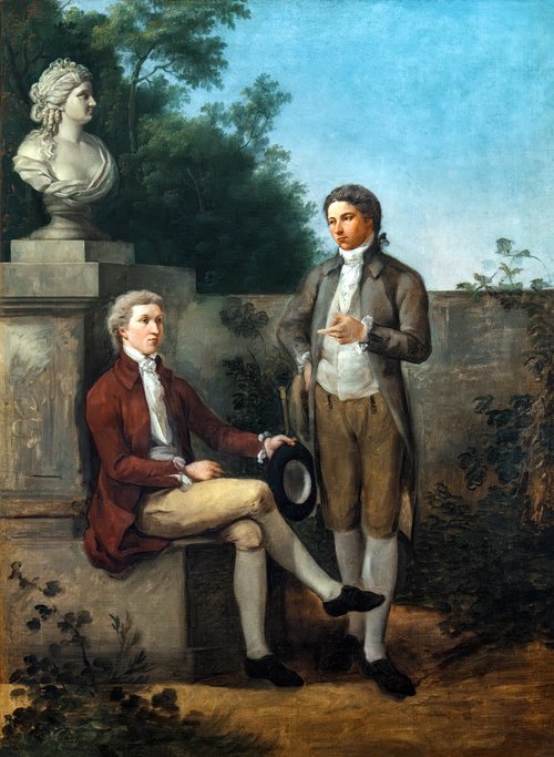 Portrait de deux gentilshommes dans un paysage, 1750, Teodoro Matteini