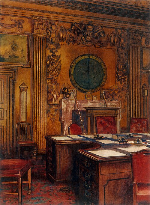 Board Room of the Admiralty, 1918, William Bruce Ellis Ranken
