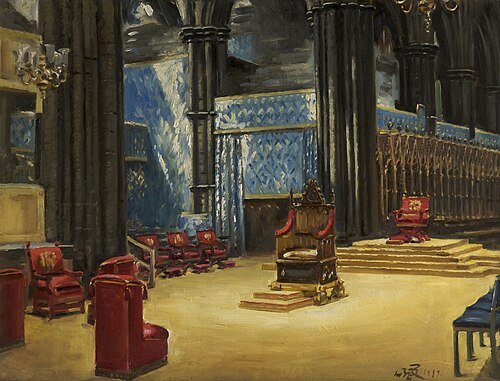 Interior of Westminster Abbey, Arranged for the Coronation, 1937, 1937, William Bruce Ellis Ranken