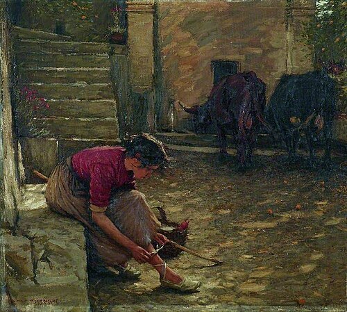 Going out with the Cows, 1924, Henry Herbert La Thangue