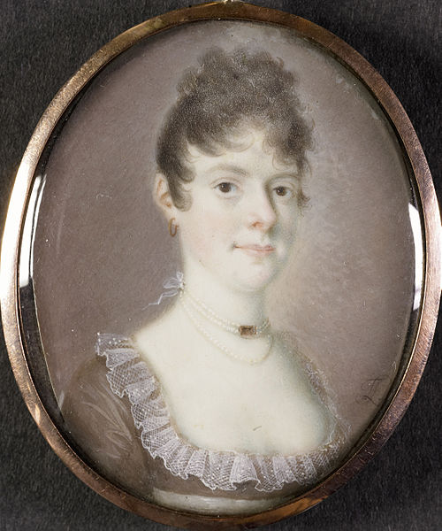 Portret van een vrouw met een parelcollier, 1794, Leonardus Temminck