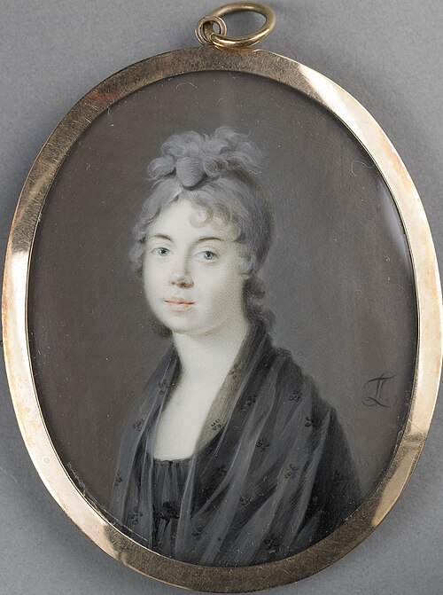 Portret van een vrouw met een zwarte sjaal, 1788, Leonardus Temminck
