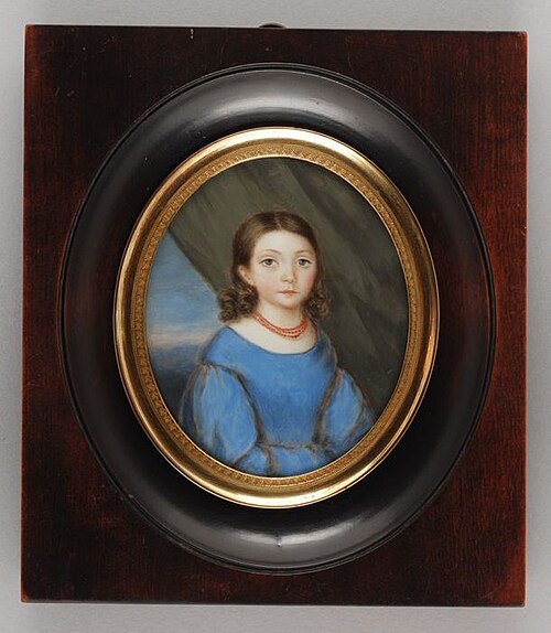 Portretminiatuur van mejuffrouw Van der Dussen, , Henrietta Christina Temminck