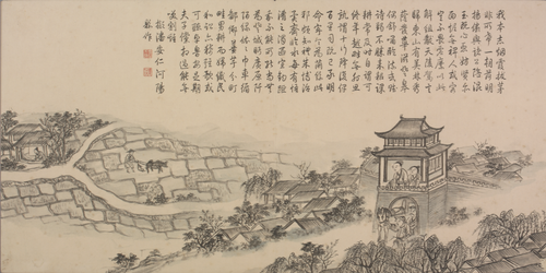 董邦达画弘历和江文通诗意图册, , Dong Bangda