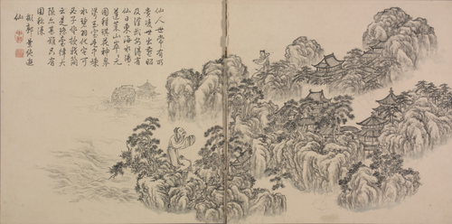 董邦达画弘历和江文通诗意图册, , Dong Bangda