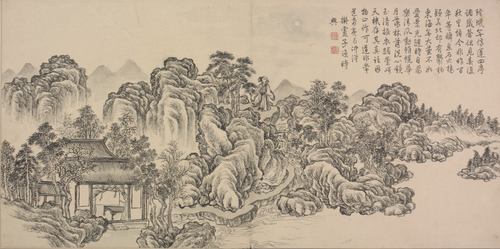 董邦达画弘历和江文通诗意图册, , Dong Bangda