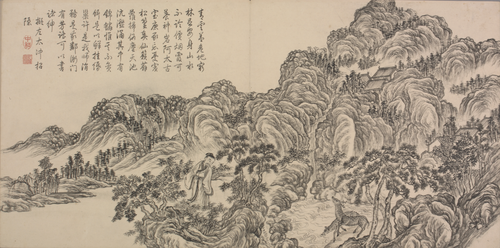 董邦达画弘历和江文通诗意图册, , Dong Bangda