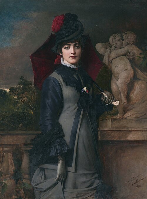 A young woman with a parasol, 1879, Toby Edward Rosenthal