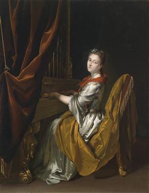 Portrait of Barbara Janssens at the Organ, 1726, 1726, Herman van der Myn