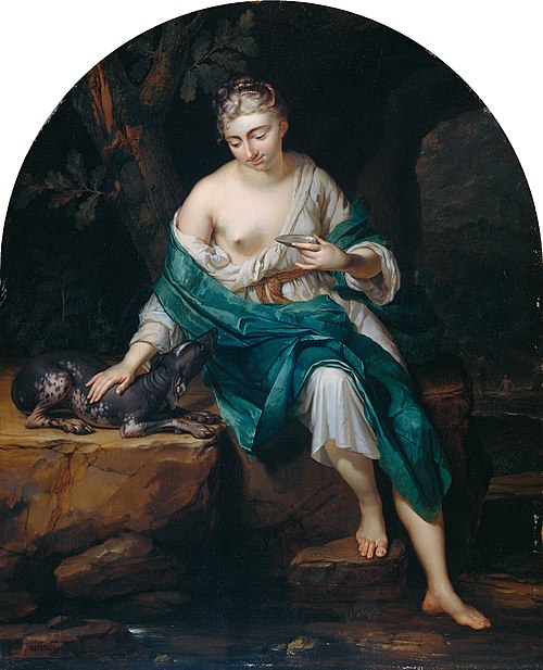 A Woman with a Dog, 1719, Herman van der Myn
