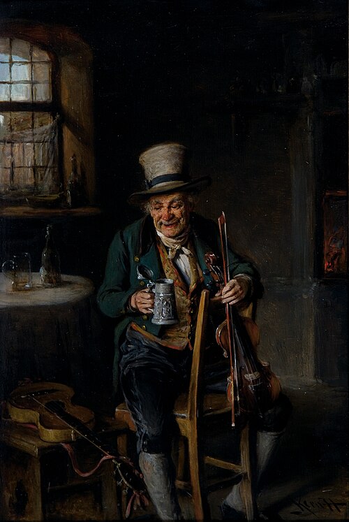Geigenspieler im Wirtshaus., 1912, Hermann Kern