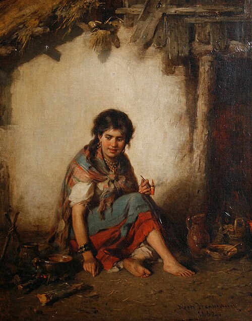 A gypsy girl, 1882, Hermann Kern