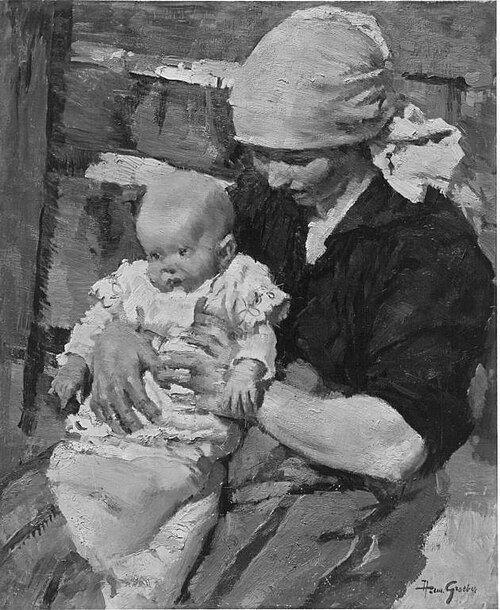 Mutter und Kind (In der Sonne), 1921, Hermann Groeber
