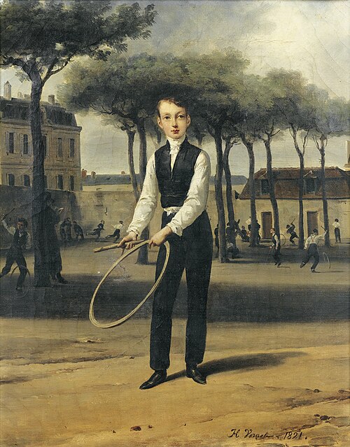 Ferdinand-Philippe-Louis, duc de Chartres, tenant un cerceau, 1821, Horace Vernet