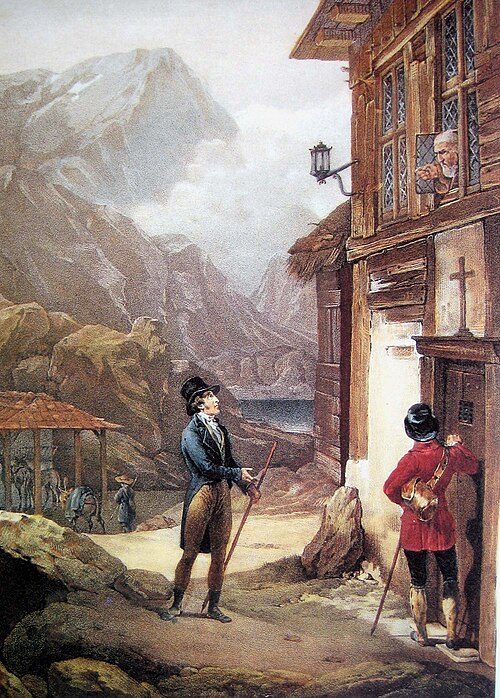 Duke of Chartres, later King Louis-Philipp of France, wants to enter Hospice Saint Gotthard, 1830, Horace Vernet